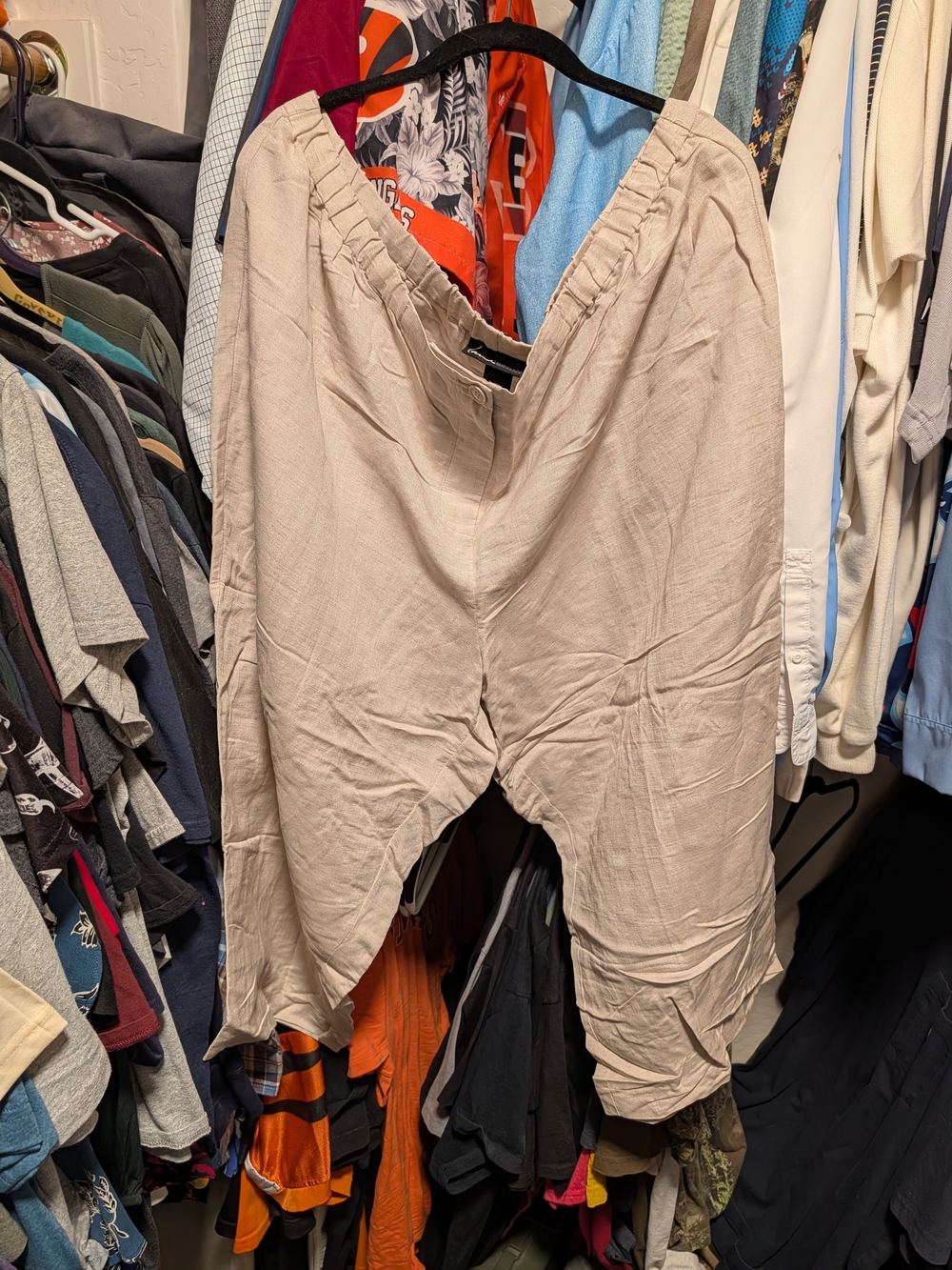 Lane Bryant Beige Elastic-Waist Capris
